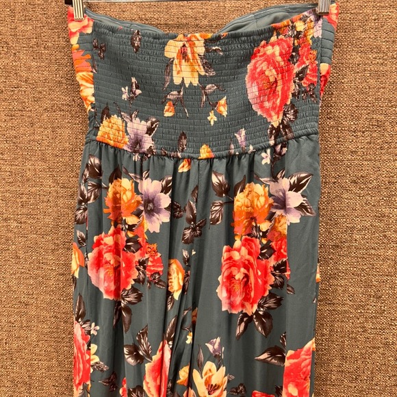 Band of Gypsies Floral‎ Jumpsuit Green Blue XL - Picture 5 of 15